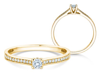 Verlobungsring Surprise Pavé in 9K Gelbgold mit Diamanten 0,33ct G/SI