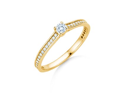 Verlobungsring Surprise Pavé in 9K Gelbgold mit Diamanten 0,33ct G/SI
