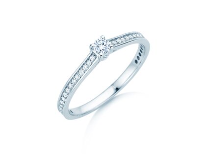 Verlobungsring Surprise Pavé in 9K Weißgold mit Diamanten 0,33ct G/SI