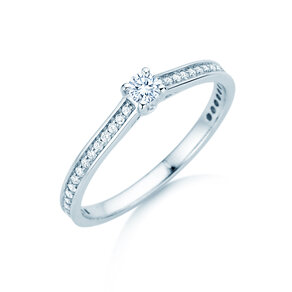 Verlobungsring Surprise Pavé in 9K Weißgold mit Diamanten 0,33ct G/SI