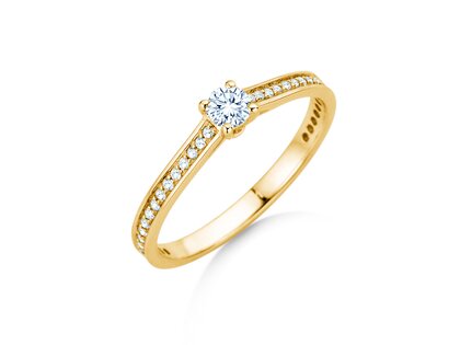 Verlobungsring Surprise Pavé in 9K Gelbgold mit Diamanten 0,38ct G/SI