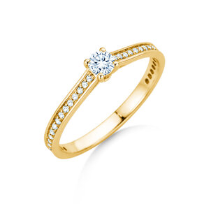 Verlobungsring Surprise Pavé in 9K Gelbgold mit Diamanten 0,38ct G/SI