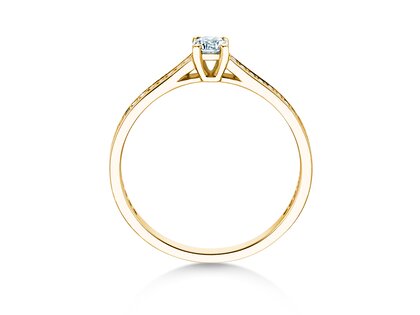 Verlobungsring Surprise Pavé in 9K Gelbgold mit Diamanten 0,38ct G/SI