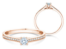 Verlobungsring Surprise Pavé in 9K Roségold mit Diamanten 0,38ct G/SI