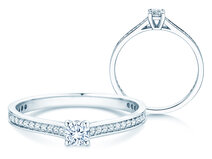 Verlobungsring Surprise Pavé in 9K Weißgold mit Diamanten 0,38ct G/SI