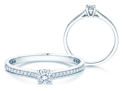 Verlobungsring Surprise Pavé in 9K Weißgold mit Diamanten 0,38ct G/SI
