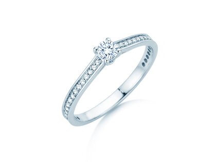 Verlobungsring Surprise Pavé in 9K Weißgold mit Diamanten 0,38ct G/SI