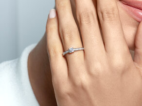 Verlobungsring Surprise Pavé in 9K Weißgold mit Diamanten 0,49ct G/SI