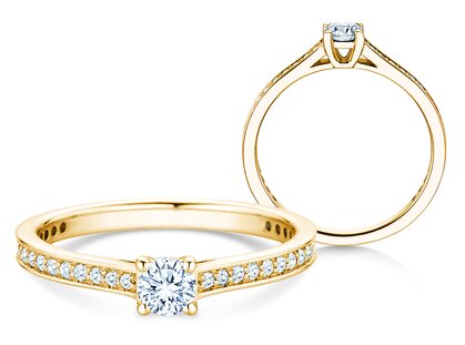 Verlobungsring Surprise Pavé in 14K Gelbgold mit Diamanten 0,49ct G/SI