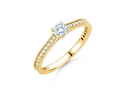 Verlobungsring Surprise Pavé in 9K Gelbgold mit Diamanten 0,49ct G/SI