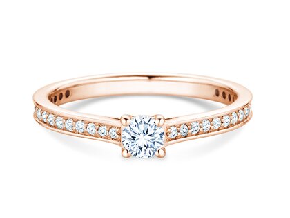Verlobungsring Surprise Pavé in 14K Roségold mit Diamanten 0,49ct G/SI