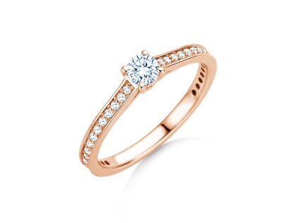 Verlobungsring Surprise Pavé in 14K Roségold mit Diamanten 0,49ct G/SI
