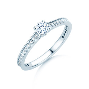 Verlobungsring Surprise Pavé in 9K Weißgold mit Diamanten 0,49ct G/SI