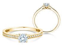 Verlobungsring Surprise Pavé in 14K Gelbgold mit Diamanten 0,64ct G/SI