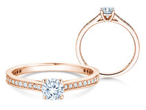 Verlobungsring Surprise Pavé in 14K Roségold mit Diamanten 0,64ct G/SI