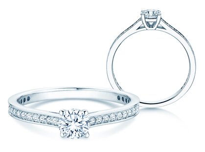 Verlobungsring Surprise Pavé in 14K Weißgold mit Diamanten 0,64ct G/SI