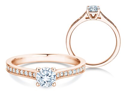 Verlobungsring Surprise Pavé in 14K Roségold mit Diamanten 0,71ct G/SI