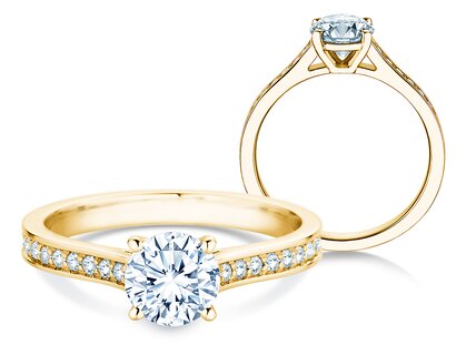 Verlobungsring Surprise Pavé in Gelbgold