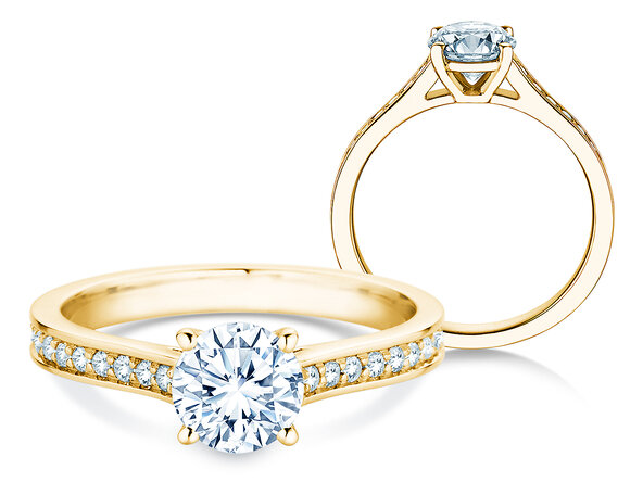 Verlobungsring Surprise Pavé in 9K Gelbgold mit Diamanten 1,28ct G/SI
