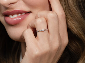 Verlobungsring Classic 4 in Silber 925/- mit Diamant 0,15ct H/SI