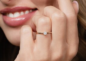 Verlobungsring Classic 4 in Silber 925/- mit Diamant 0,05ct G/SI