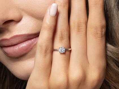 Verlobungsring Classic 4 in 14K Gelbgold mit Diamant 0,50ct G/VS