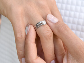 Verlobungsring Classic 4 in 14K Weißgold mit Diamant 0,50ct H/SI