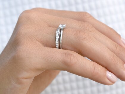 Verlobungsring Classic 4 in 18K Weißgold mit Diamant 0,60ct H/SI