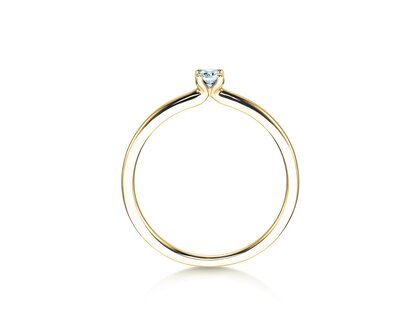 Verlobungsring Classic 4 in 14K Gelbgold mit Diamant 0,10ct H/SI