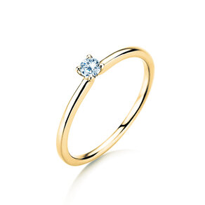 Verlobungsring Classic 4 in 14K Gelbgold mit Diamant 0,10ct H/SI