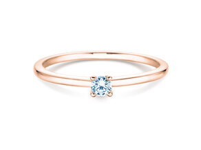Verlobungsring Classic 4 in 18K Roségold mit Diamant 0,10ct H/SI