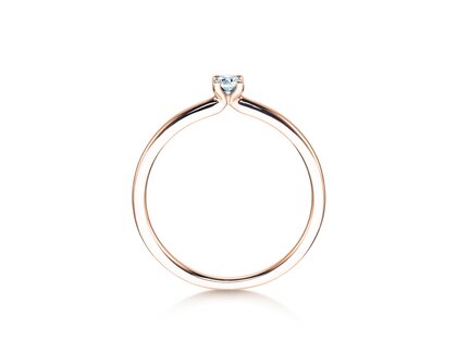 Verlobungsring Classic 4 in 18K Roségold mit Diamant 0,10ct H/SI