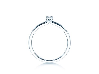 Verlobungsring Classic 4 in 18K Weißgold mit Diamant 0,10ct H/SI