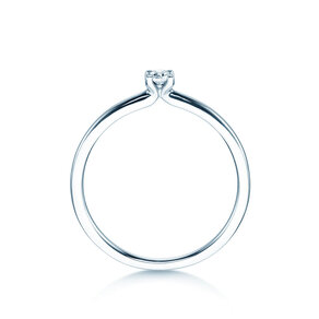 Verlobungsring Classic 4 in 18K Weißgold mit Diamant 0,10ct H/SI