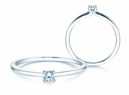 Verlobungsring Classic 4 in Silber 925/- mit Diamant 0,07ct G/SI