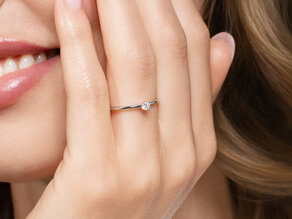 Verlobungsring Classic 6 in Silber 925/- mit Diamant 0,07ct H/SI