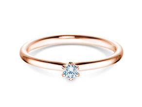 Verlobungsring Classic 6 in 14K Roségold mit Diamant 0,07ct G/VS