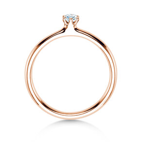 Verlobungsring Classic 6 in 18K Roségold mit Diamant 0,10ct H/SI
