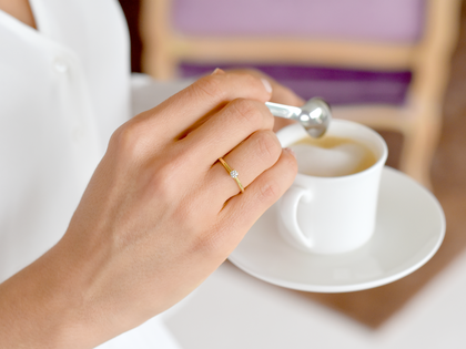 Verlobungsring Classic 6 in 14K Gelbgold mit Labordiamant 0,15ct E/VS