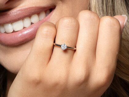 Verlobungsring Classic 6 in 14K Weißgold mit Diamant 0,20ct H/SI