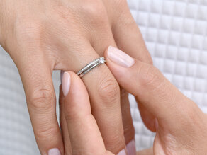 Verlobungsring Classic 6 in 14K Weißgold mit Diamant 0,20ct H/SI