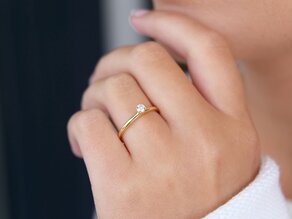 Verlobungsring Classic 6 in 18K Gelbgold mit Labordiamant 0,25ct D/IF