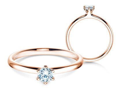 Verlobungsring Classic 6 in 14K Roségold mit Diamant 0,25ct G/SI