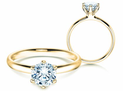 Verlobungsring Classic 6 in 9K Gelbgold mit Diamant 3,00ct G/SI