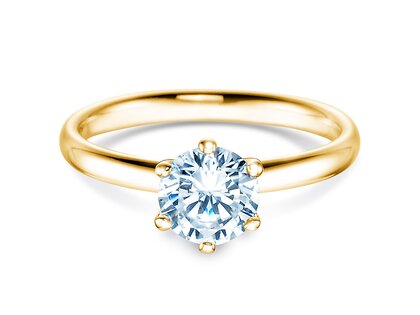 Verlobungsring Classic 6 in 14K Gelbgold mit Labordiamant 1,00ct E/VS