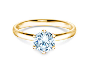 Verlobungsring Classic 6 in 14K Gelbgold mit Labordiamant 1,00ct E/VS