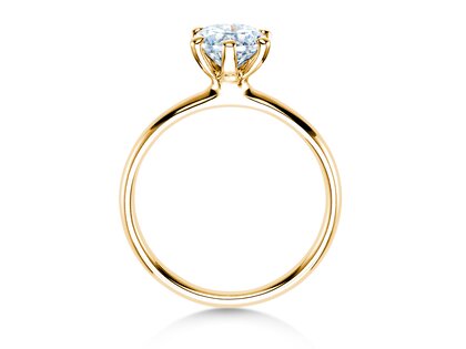 Verlobungsring Classic 6 in 14K Gelbgold mit Labordiamant 1,00ct E/VS