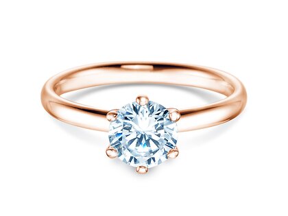 Verlobungsring Classic 6 in 18K Roségold mit Diamant 1,00ct G/VS