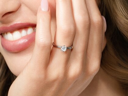 Verlobungsring Classic 6 in 14K Weißgold mit Diamant 0,40ct G/SI