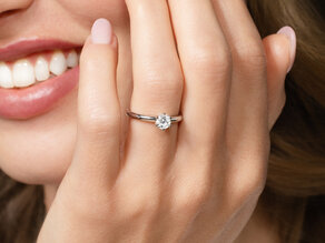Verlobungsring Classic 6 in 9K Gelbgold mit Diamant 0,60ct H/SI